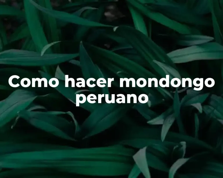 Como hacer mondongo peruano