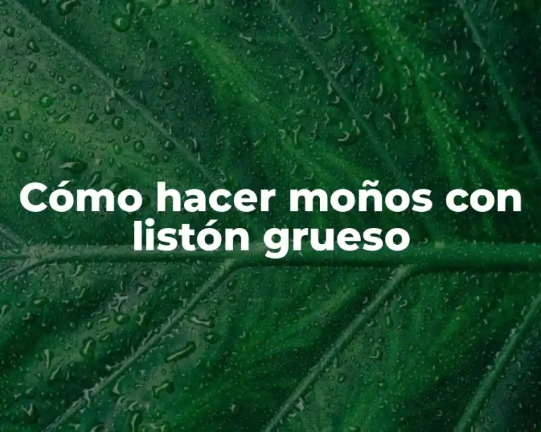 Cómo hacer moños con listón grueso