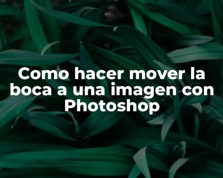 Como hacer mover la boca a una imagen con Photoshop