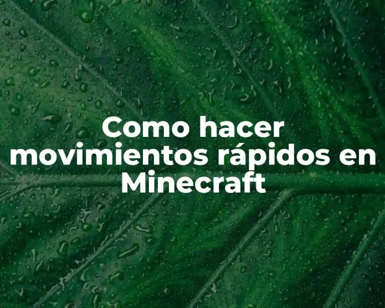 Como hacer movimientos rápidos en Minecraft