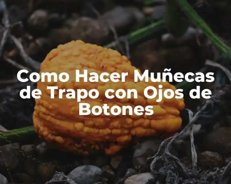 Como Hacer Muñecas de Trapo con Ojos de Botones
