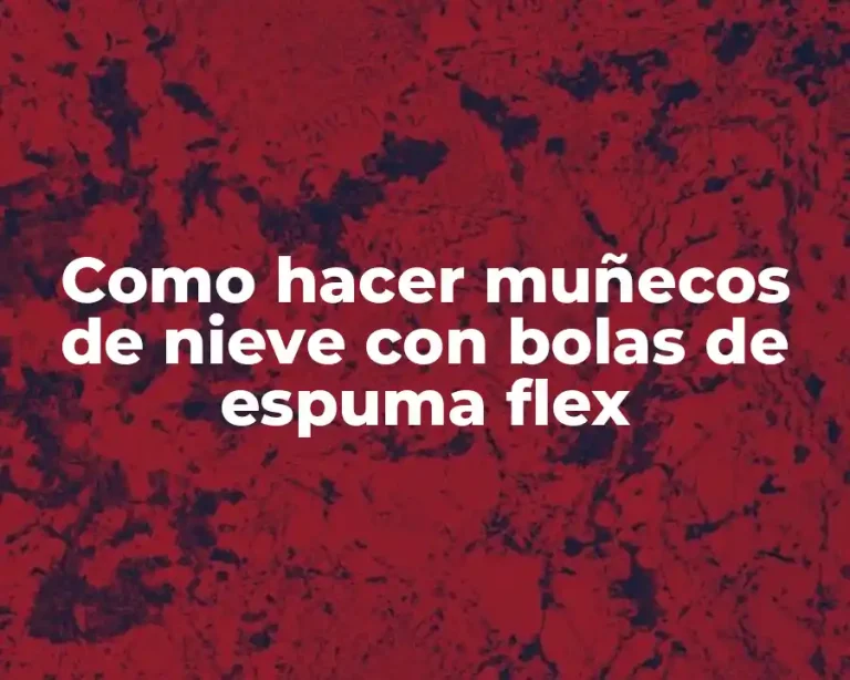 Como hacer muñecos de nieve con bolas de espuma flex