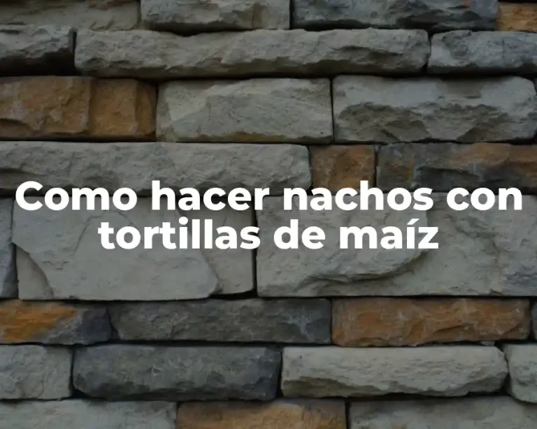 Como hacer nachos con tortillas de maíz
