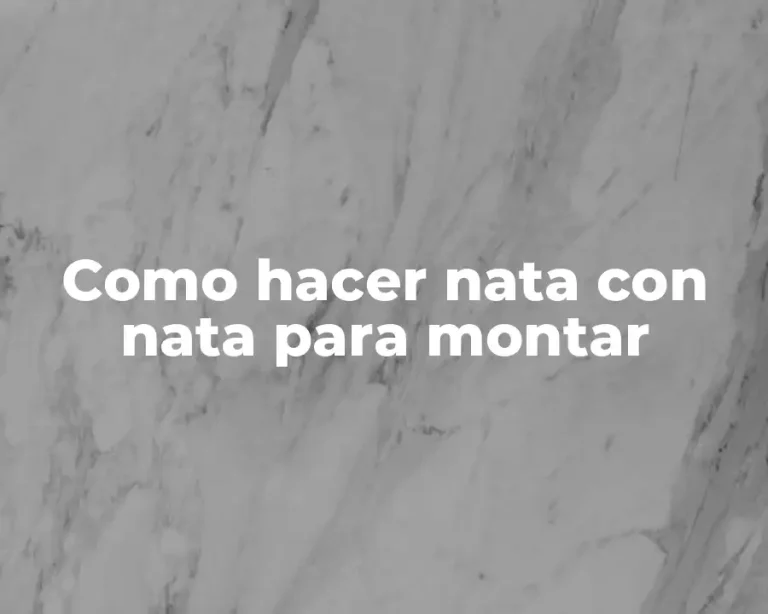 Como hacer nata con nata para montar