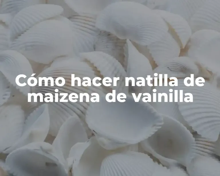 Cómo hacer natilla de maizena de vainilla