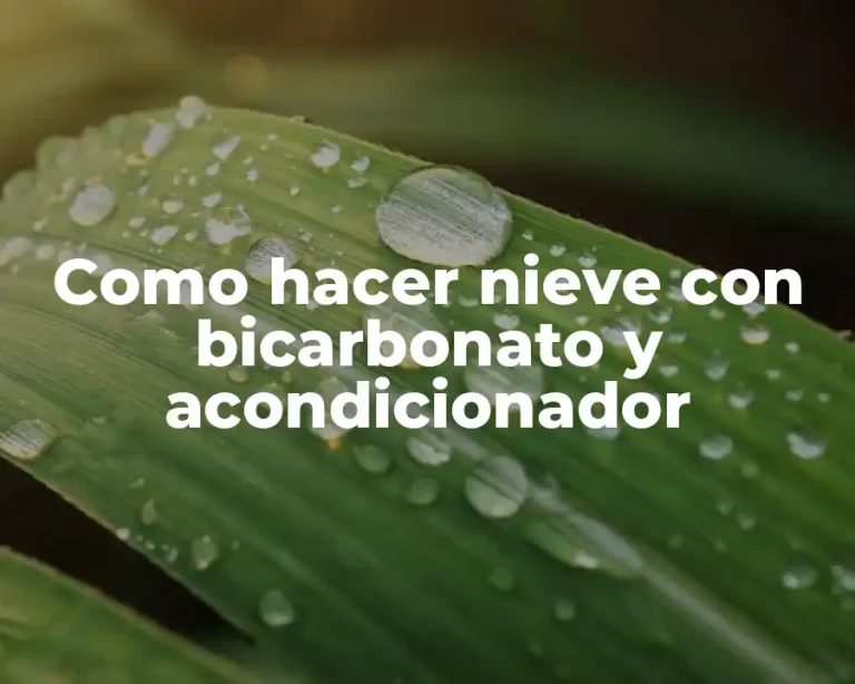 Como hacer nieve con bicarbonato y acondicionador