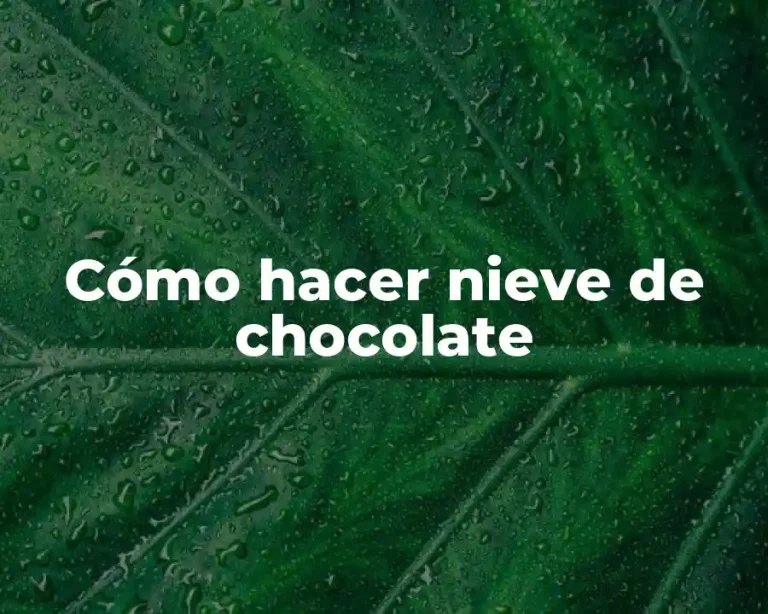 Cómo hacer nieve de chocolate