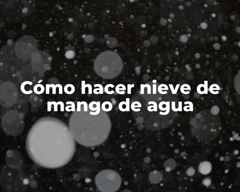 Cómo hacer nieve de mango de agua