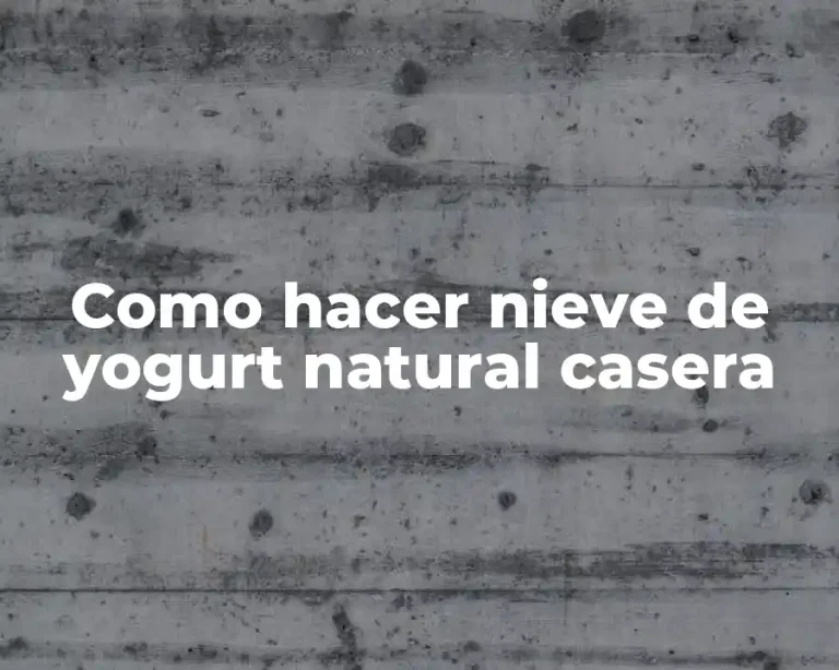 Como hacer nieve de yogurt natural casera