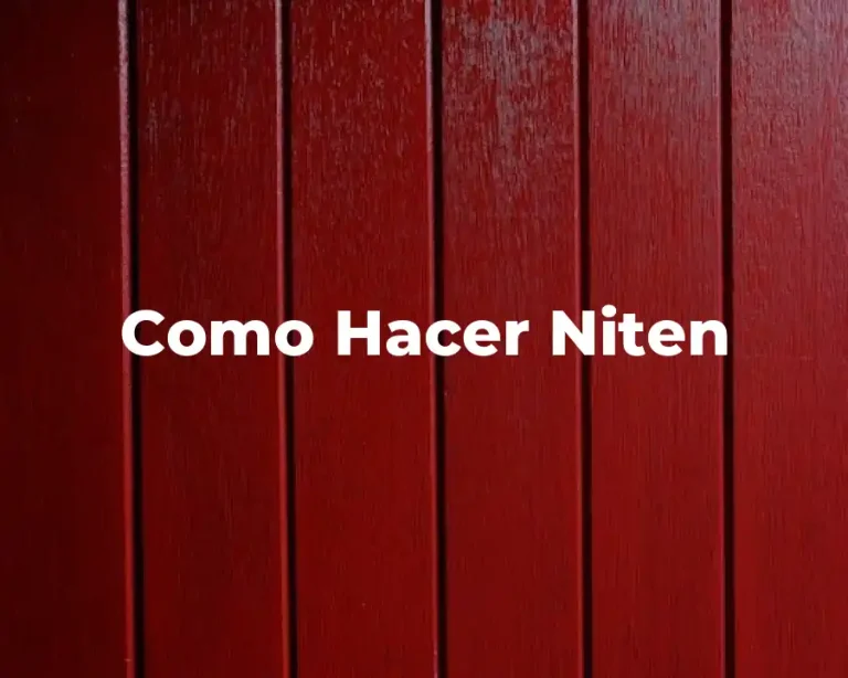 Como Hacer Niten