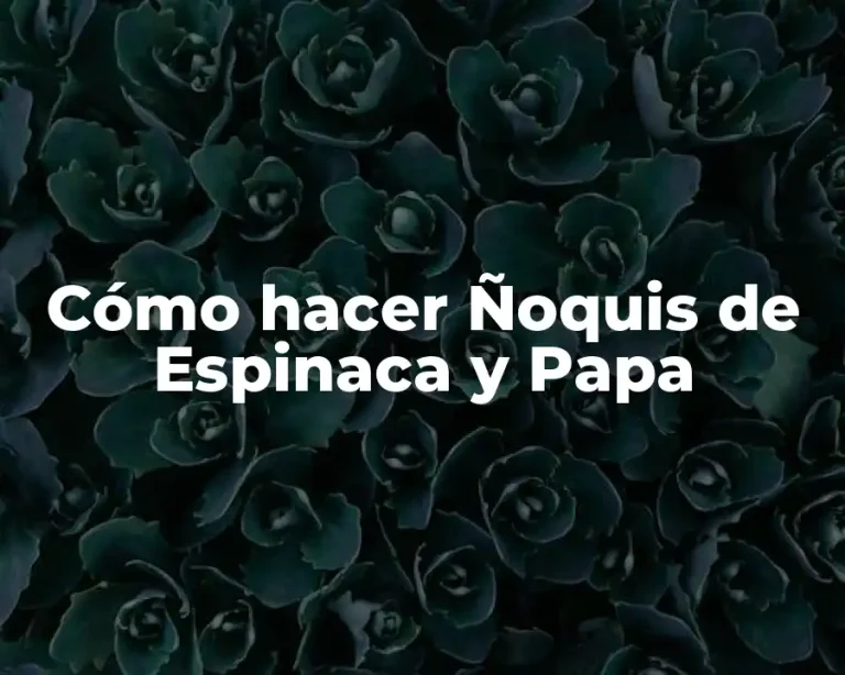 Cómo hacer Ñoquis de Espinaca y Papa