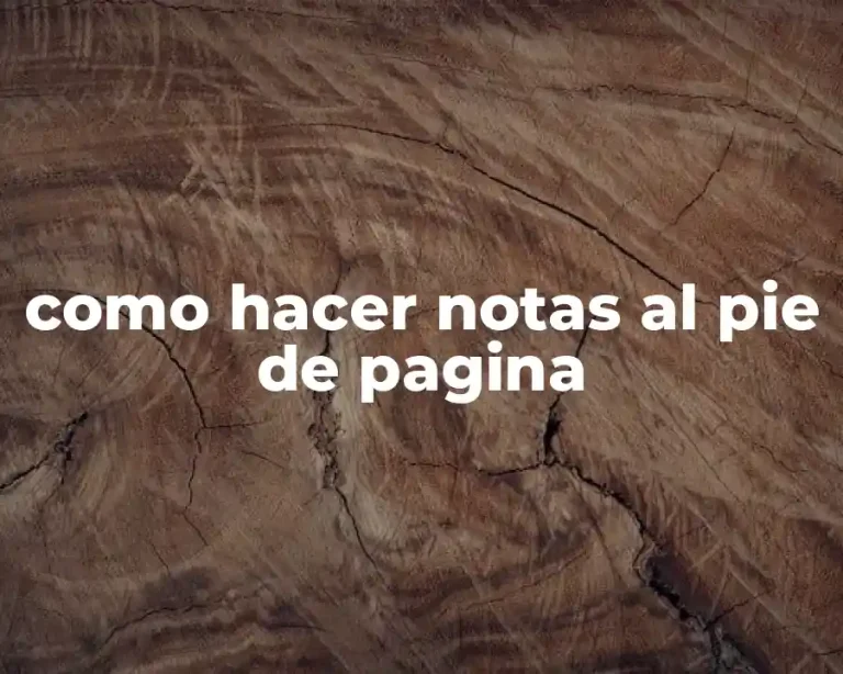 como hacer notas al pie de pagina