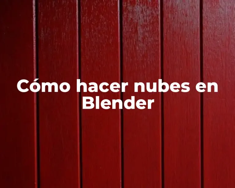 Cómo hacer nubes en Blender