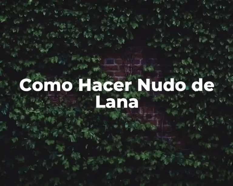 Como Hacer Nudo de Lana