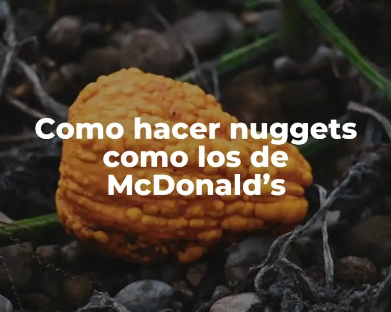 Como hacer nuggets como los de McDonald’s