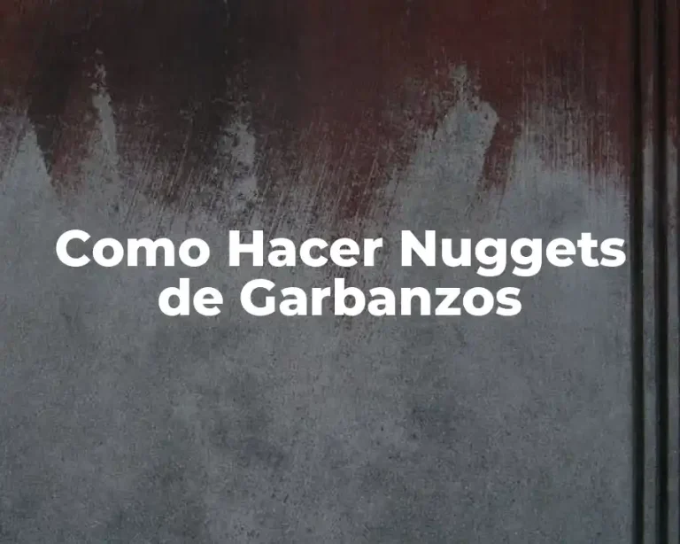 Como Hacer Nuggets de Garbanzos