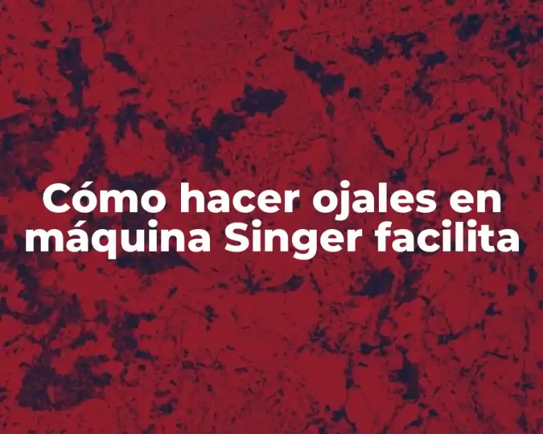 Cómo hacer ojales en máquina Singer facilita
