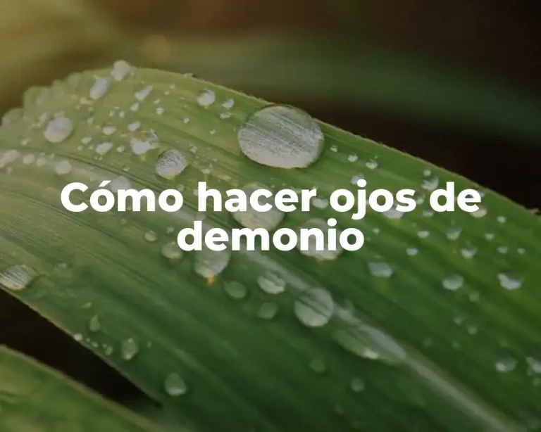 Cómo hacer ojos de demonio