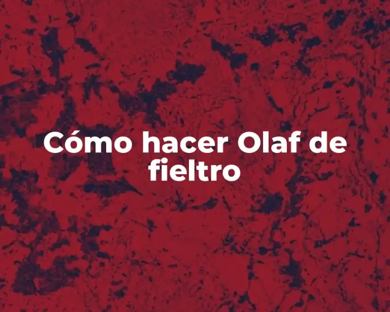 Cómo hacer Olaf de fieltro