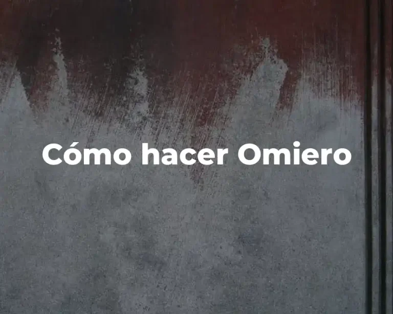 Cómo hacer Omiero