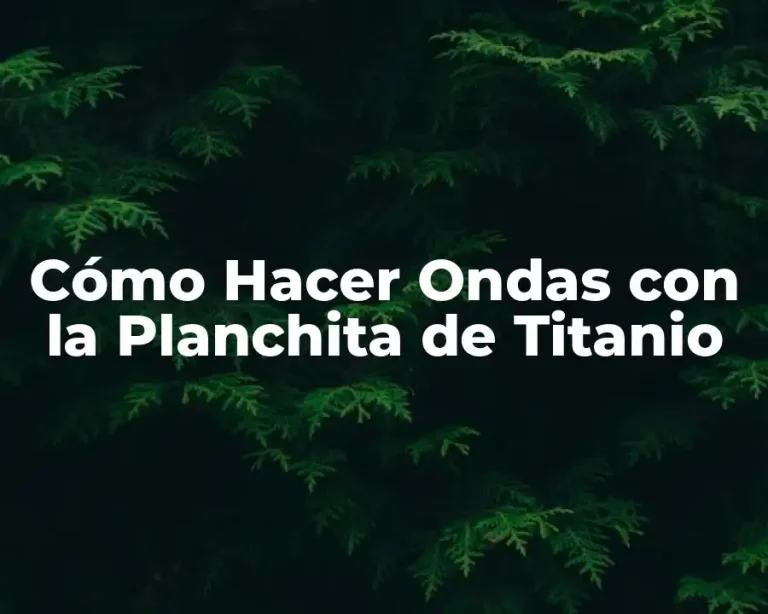 Cómo Hacer Ondas con la Planchita de Titanio