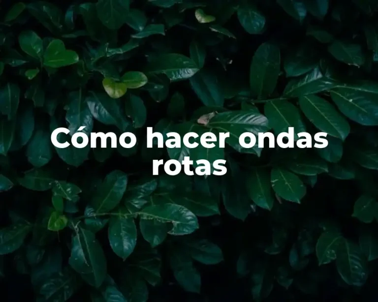 Cómo hacer ondas rotas