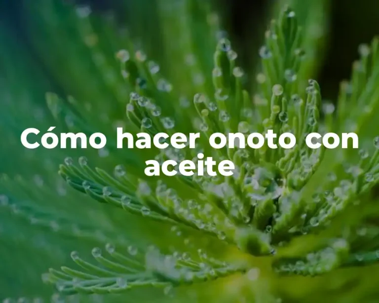 Cómo hacer onoto con aceite