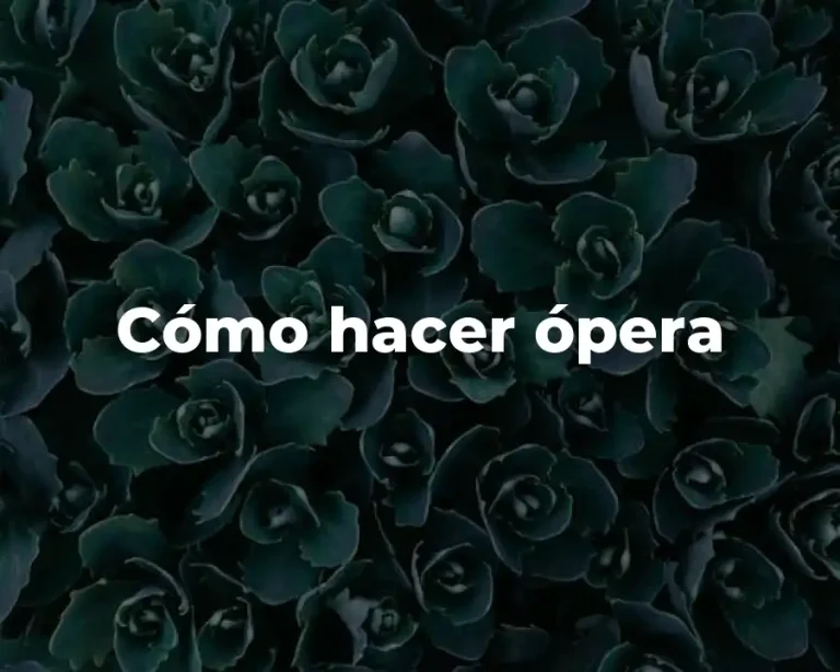 Cómo hacer ópera