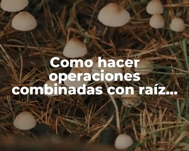 Como hacer operaciones combinadas con raíz cuadrada