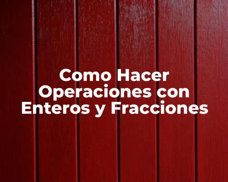 Como Hacer Operaciones con Enteros y Fracciones