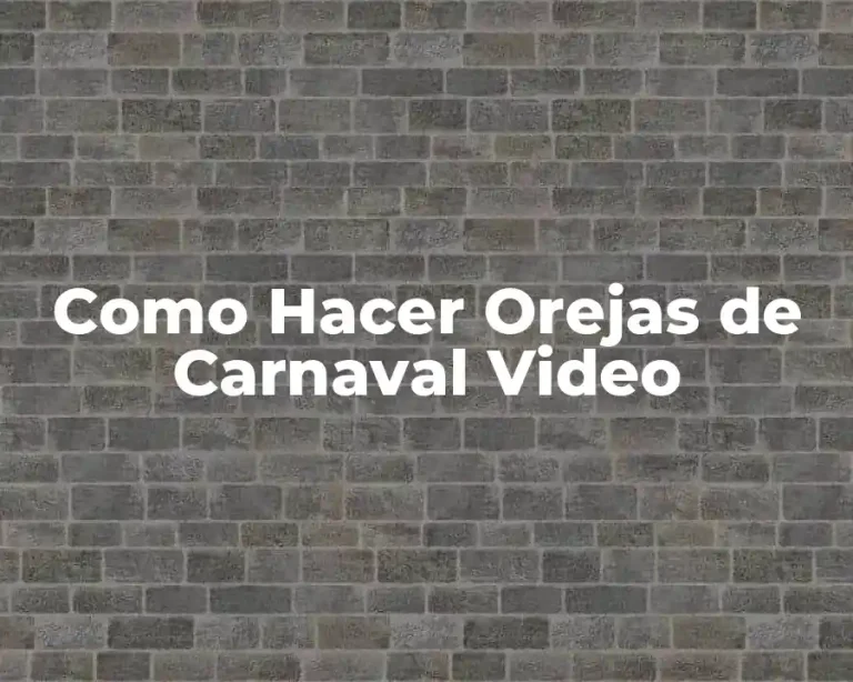 Como Hacer Orejas de Carnaval Video
