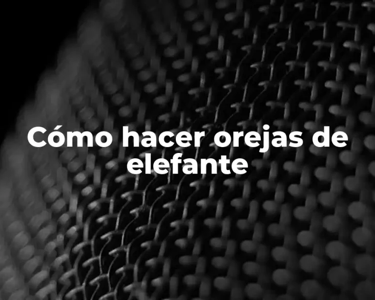 Cómo hacer orejas de elefante