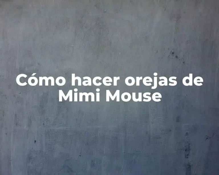 Cómo hacer orejas de Mimi Mouse