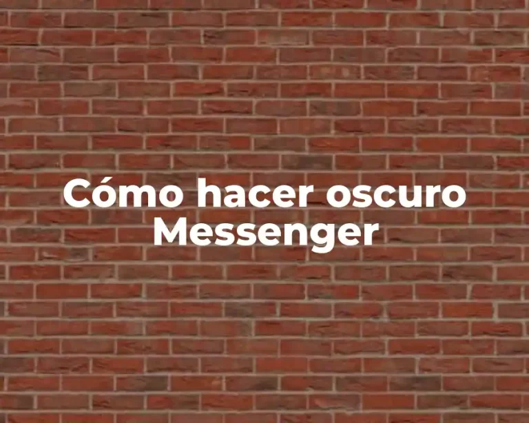 Cómo hacer oscuro Messenger