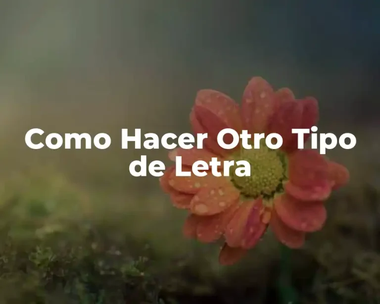 Como Hacer Otro Tipo de Letra