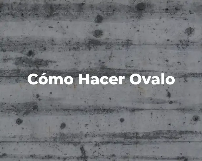 Cómo Hacer Ovalo