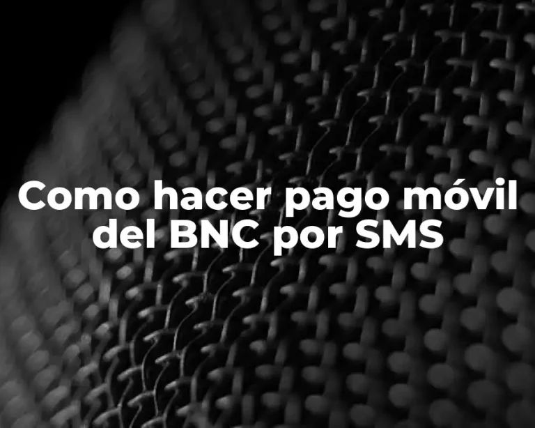 Como hacer pago móvil del BNC por SMS