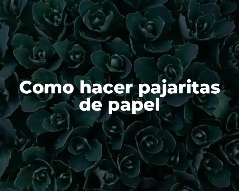 Como hacer pajaritas de papel