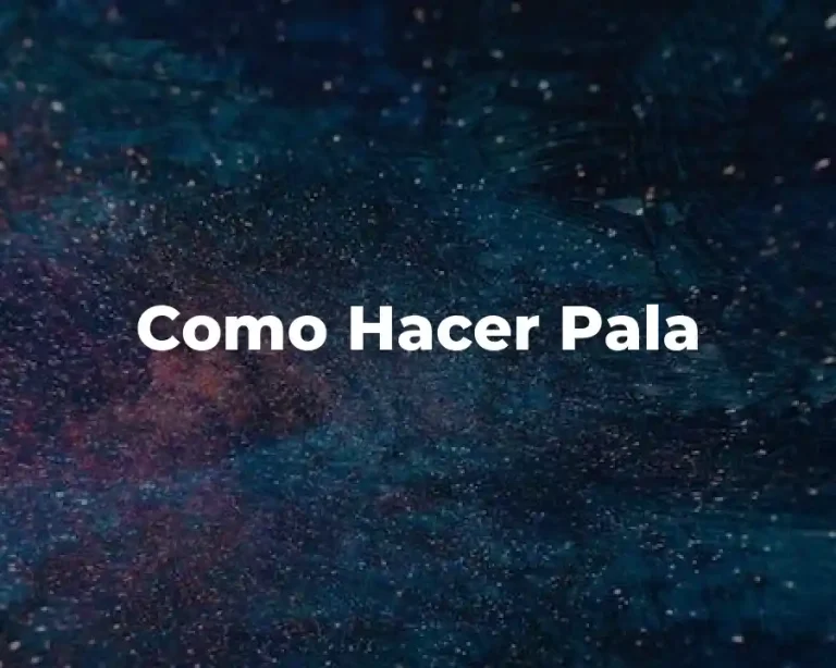 Como Hacer Pala