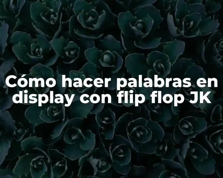 Cómo hacer palabras en display con flip flop JK