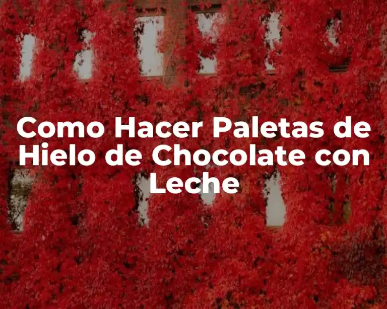 Como Hacer Paletas de Hielo de Chocolate con Leche