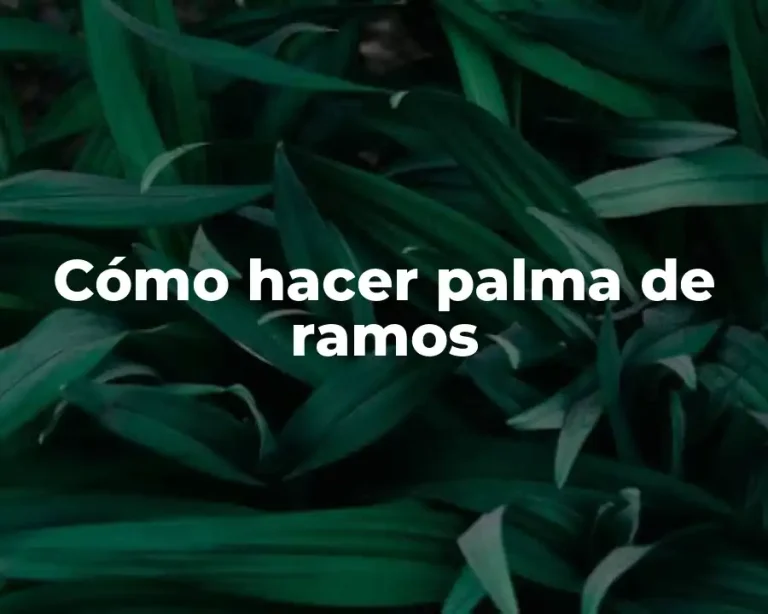 Cómo hacer palma de ramos