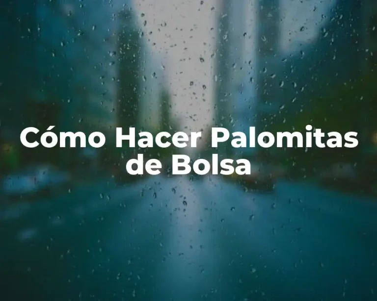 Cómo Hacer Palomitas de Bolsa