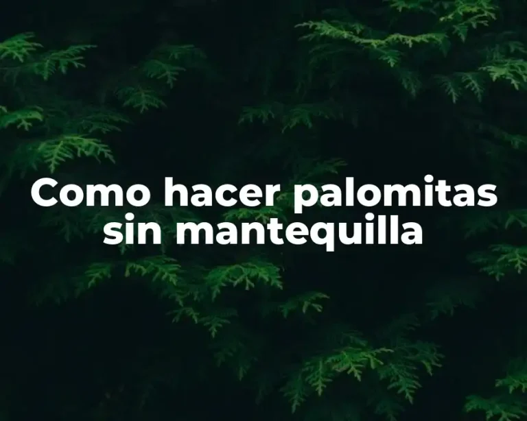 Como hacer palomitas sin mantequilla