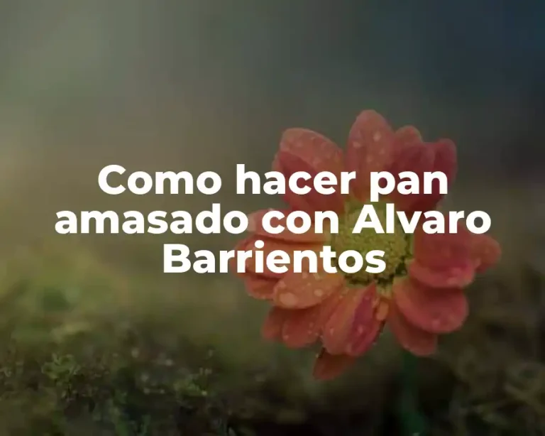 Como hacer pan amasado con Alvaro Barrientos
