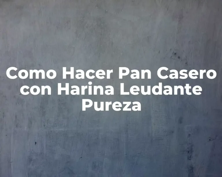 Como Hacer Pan Casero con Harina Leudante Pureza
