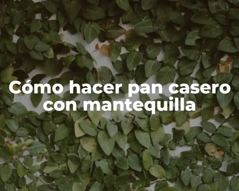 Cómo hacer pan casero con mantequilla
