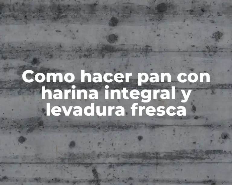 Como hacer pan con harina integral y levadura fresca