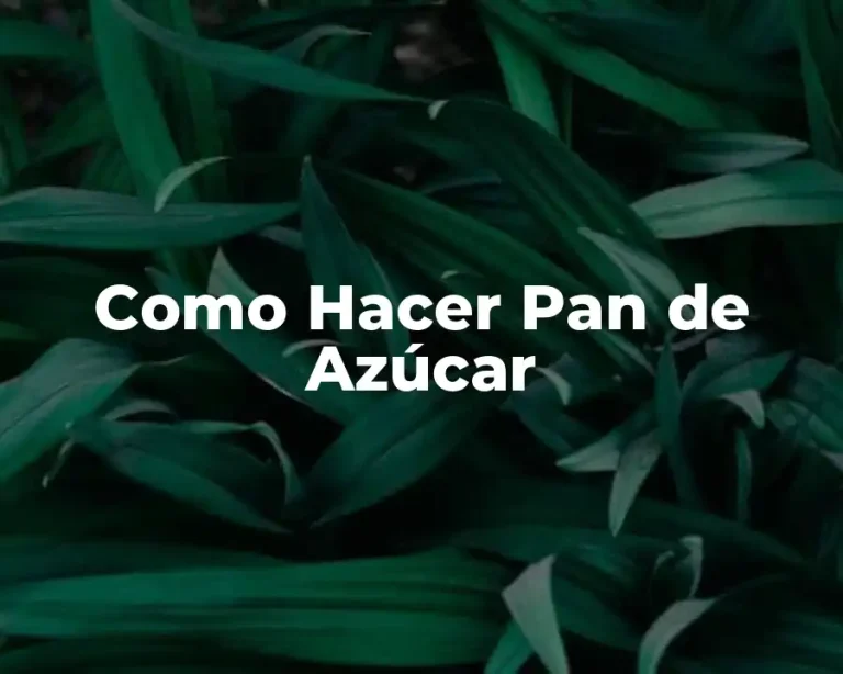 Como Hacer Pan de Azúcar