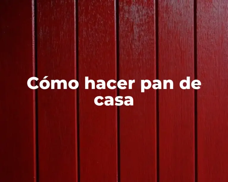 Cómo hacer pan de casa